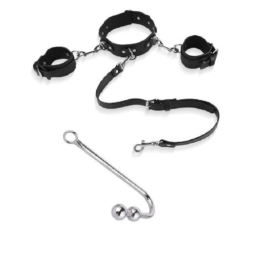 Anal Hooks Hook Elegant with Collar and Anal 5334 Cuffs Beaded 1015